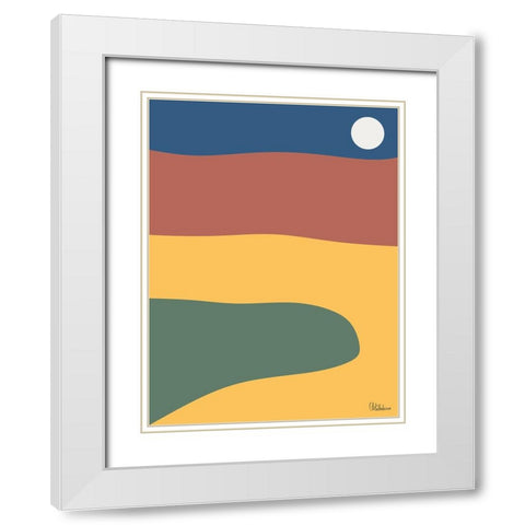 A Game with Abstract Shapes XXXIV White Modern Wood Framed Art Print with Double Matting by Medeiros, Celito