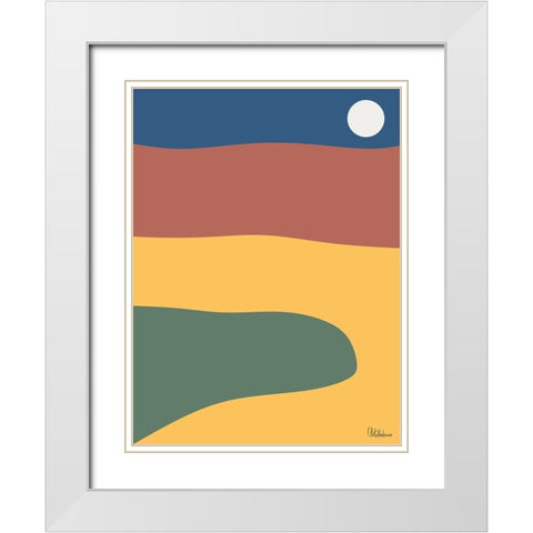 A Game with Abstract Shapes XXXIV White Modern Wood Framed Art Print with Double Matting by Medeiros, Celito