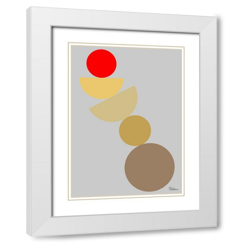 A Game with Abstract Shapes XXXVI White Modern Wood Framed Art Print with Double Matting by Medeiros, Celito
