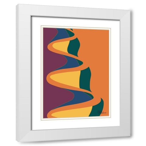 A Game with Abstract Shapes XXXIX White Modern Wood Framed Art Print with Double Matting by Medeiros, Celito