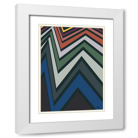 A Game with Abstract Shapes XL White Modern Wood Framed Art Print with Double Matting by Medeiros, Celito