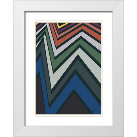 A Game with Abstract Shapes XL White Modern Wood Framed Art Print with Double Matting by Medeiros, Celito