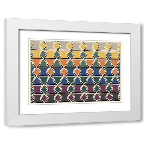 A Game with Abstract Shapes XLI White Modern Wood Framed Art Print with Double Matting by Medeiros, Celito