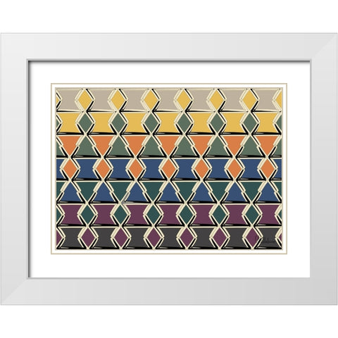 A Game with Abstract Shapes XLI White Modern Wood Framed Art Print with Double Matting by Medeiros, Celito