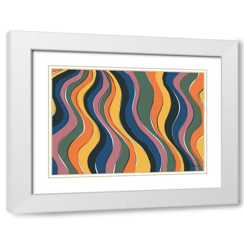 A Game with Abstract Shapes XLII White Modern Wood Framed Art Print with Double Matting by Medeiros, Celito