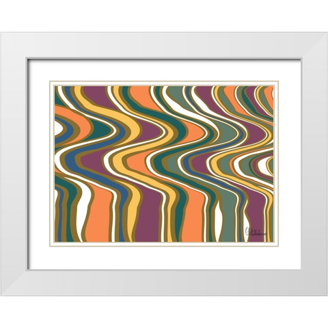A Game with Abstract Shapes XLIV White Modern Wood Framed Art Print with Double Matting by Medeiros, Celito