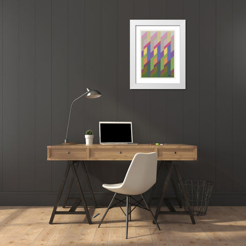 A Game with Abstract Shapes IL White Modern Wood Framed Art Print with Double Matting by Medeiros, Celito