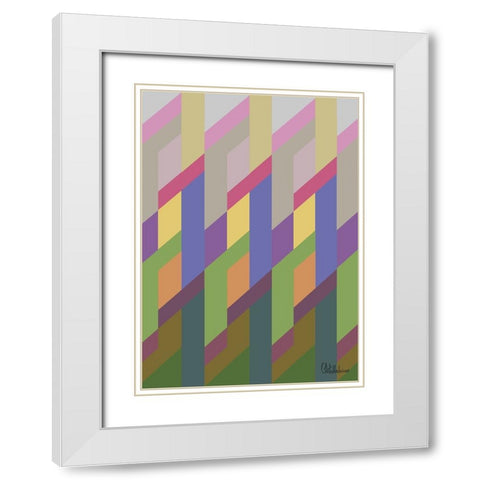 A Game with Abstract Shapes IL White Modern Wood Framed Art Print with Double Matting by Medeiros, Celito