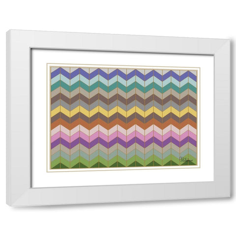 A Game with Abstract Shapes L White Modern Wood Framed Art Print with Double Matting by Medeiros, Celito