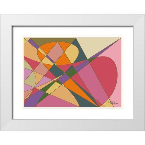 A Game with Abstract Shapes LI White Modern Wood Framed Art Print with Double Matting by Medeiros, Celito