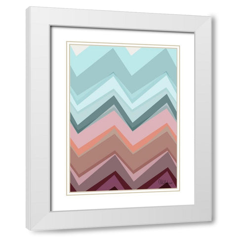 A Game with Abstract Shapes LIII White Modern Wood Framed Art Print with Double Matting by Medeiros, Celito