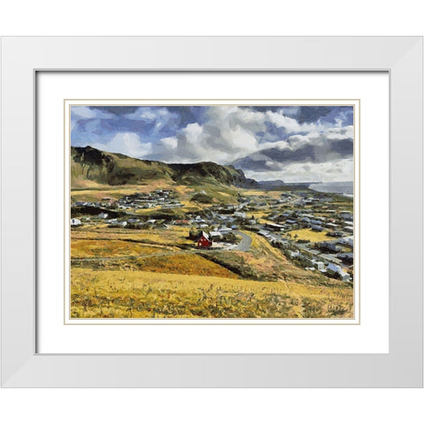 Beautiful nature in Iceland I White Modern Wood Framed Art Print with Double Matting by Medeiros, Celito