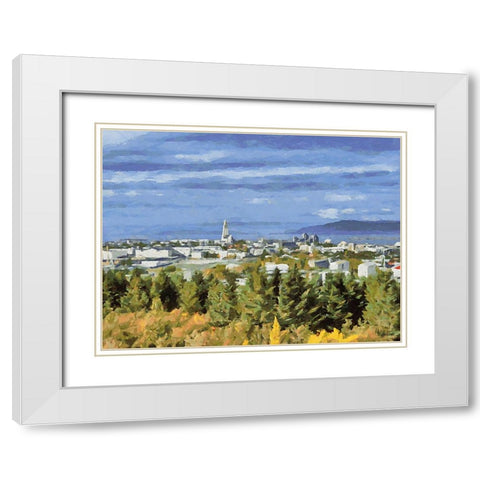 Beautiful nature in Iceland III White Modern Wood Framed Art Print with Double Matting by Medeiros, Celito