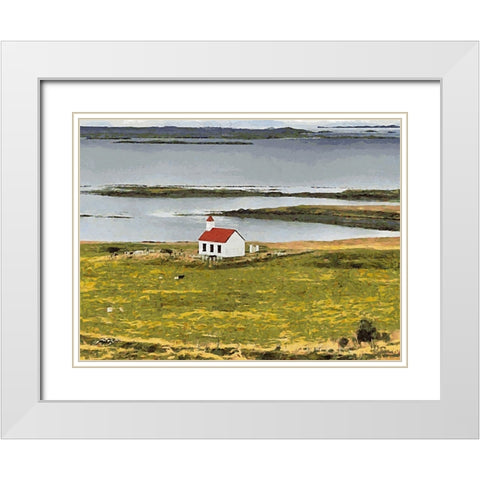 Beautiful nature in Iceland V White Modern Wood Framed Art Print with Double Matting by Medeiros, Celito
