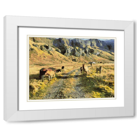 Beautiful nature in Iceland VIII White Modern Wood Framed Art Print with Double Matting by Medeiros, Celito