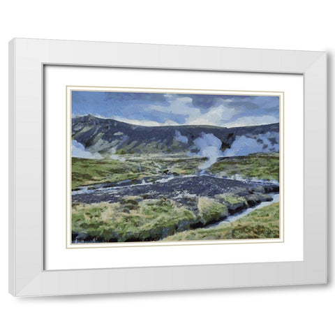 Beautiful nature in Iceland IL White Modern Wood Framed Art Print with Double Matting by Medeiros, Celito