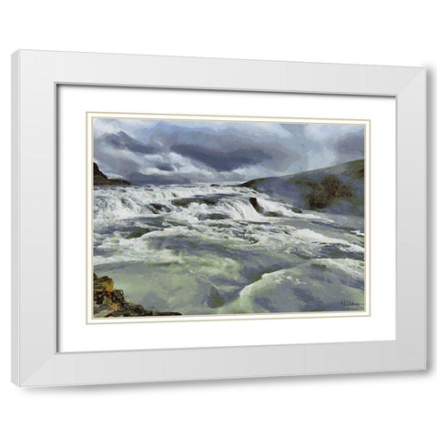 Beautiful nature in Iceland L White Modern Wood Framed Art Print with Double Matting by Medeiros, Celito