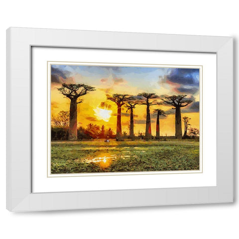 Travel Destination around the World XLI White Modern Wood Framed Art Print with Double Matting by Medeiros, Celito