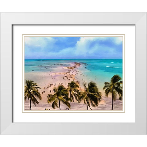 Endless Beach White Modern Wood Framed Art Print with Double Matting by Medeiros, Celito