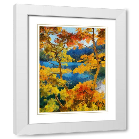 Collectio of Bloomin and Autumn Trees XIX White Modern Wood Framed Art Print with Double Matting by Medeiros, Celito