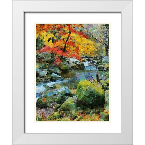 Collectio of Bloomin and Autumn Trees XXI White Modern Wood Framed Art Print with Double Matting by Medeiros, Celito