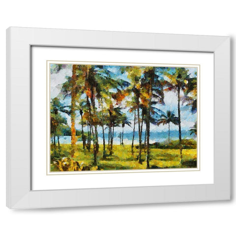 Collectio of Bloomin and Autumn Trees XXXIV White Modern Wood Framed Art Print with Double Matting by Medeiros, Celito