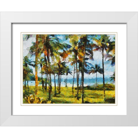 Collectio of Bloomin and Autumn Trees XXXIV White Modern Wood Framed Art Print with Double Matting by Medeiros, Celito