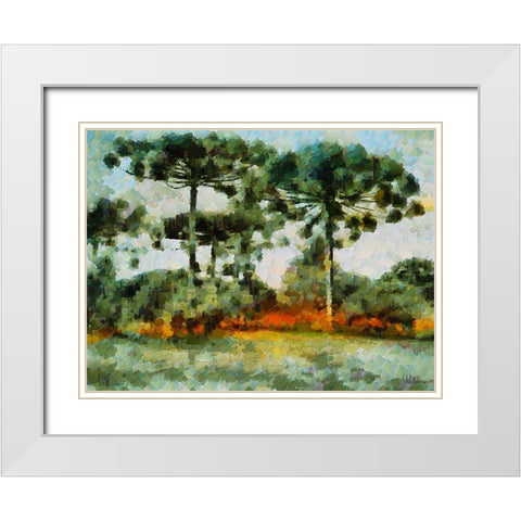 Collectio of Bloomin and Autumn Trees XLIII White Modern Wood Framed Art Print with Double Matting by Medeiros, Celito