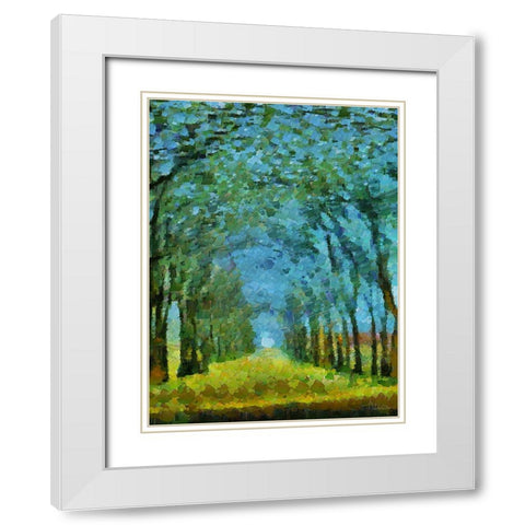 Collectio of Bloomin and Autumn Trees XLVII White Modern Wood Framed Art Print with Double Matting by Medeiros, Celito