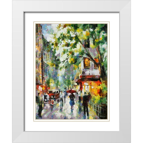 Rainy Days in European Cities XVII White Modern Wood Framed Art Print with Double Matting by Medeiros, Celito