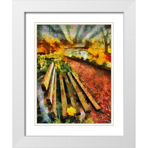 Sunrise over the Bridge White Modern Wood Framed Art Print with Double Matting by Medeiros, Celito