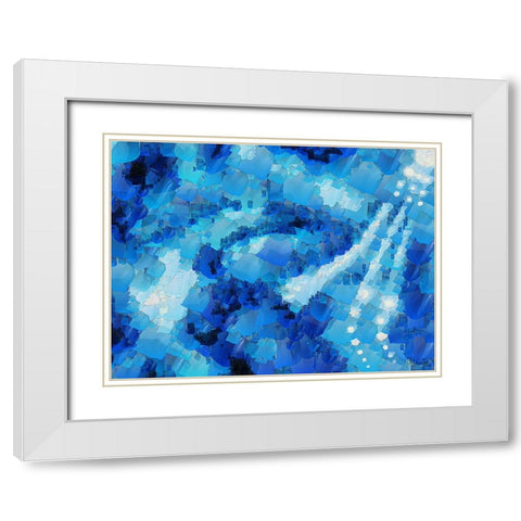 Abstract in Blue I White Modern Wood Framed Art Print with Double Matting by Medeiros, Celito