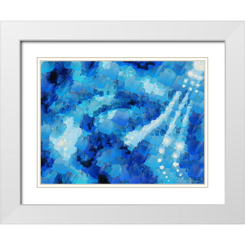 Abstract in Blue I White Modern Wood Framed Art Print with Double Matting by Medeiros, Celito