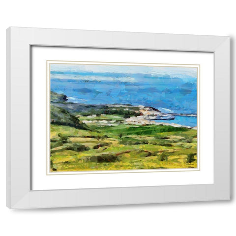 View of the Coast II White Modern Wood Framed Art Print with Double Matting by Medeiros, Celito