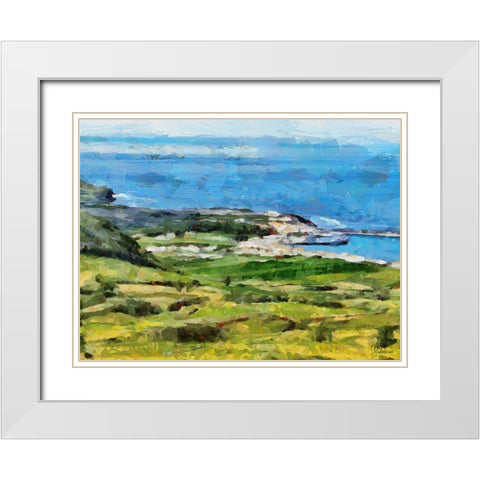 View of the Coast II White Modern Wood Framed Art Print with Double Matting by Medeiros, Celito