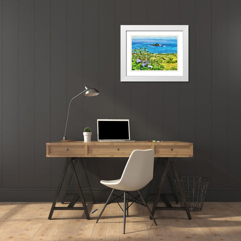 View of the Coast III White Modern Wood Framed Art Print with Double Matting by Medeiros, Celito