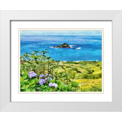 View of the Coast III White Modern Wood Framed Art Print with Double Matting by Medeiros, Celito