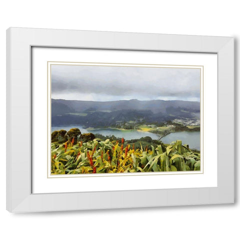 View of the Coast IV White Modern Wood Framed Art Print with Double Matting by Medeiros, Celito