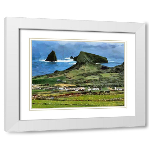 View of the Coast V White Modern Wood Framed Art Print with Double Matting by Medeiros, Celito