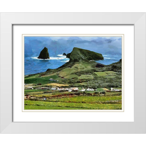 View of the Coast V White Modern Wood Framed Art Print with Double Matting by Medeiros, Celito