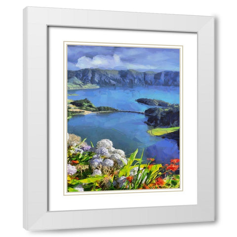 View of the Coast VI White Modern Wood Framed Art Print with Double Matting by Medeiros, Celito