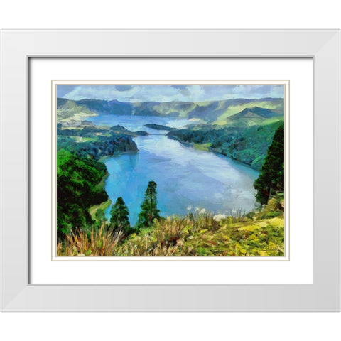 View of the Coast VII White Modern Wood Framed Art Print with Double Matting by Medeiros, Celito