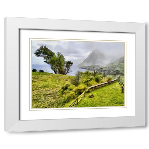 View of the Coast VIII White Modern Wood Framed Art Print with Double Matting by Medeiros, Celito