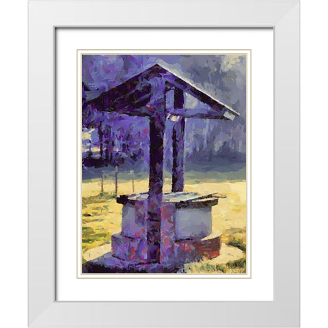 An old Well White Modern Wood Framed Art Print with Double Matting by Medeiros, Celito