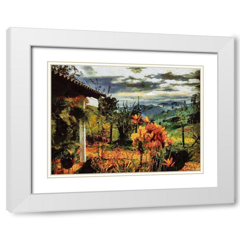 Countryside View White Modern Wood Framed Art Print with Double Matting by Medeiros, Celito