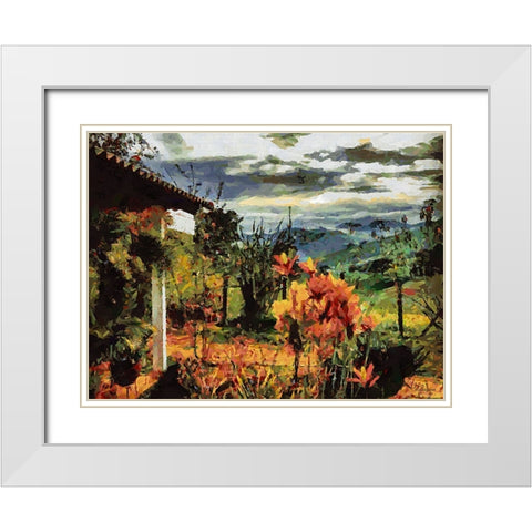 Countryside View White Modern Wood Framed Art Print with Double Matting by Medeiros, Celito