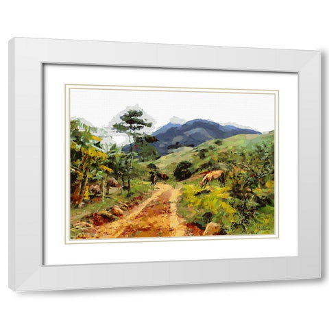 Countryside View II White Modern Wood Framed Art Print with Double Matting by Medeiros, Celito