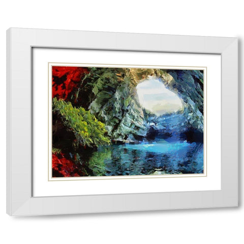 A Magical Cave White Modern Wood Framed Art Print with Double Matting by Medeiros, Celito
