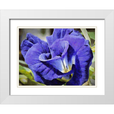 Big Purple Flower White Modern Wood Framed Art Print with Double Matting by Medeiros, Celito