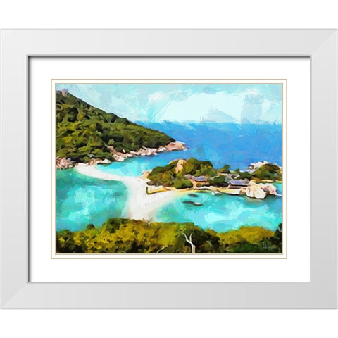 Tropical Coast II White Modern Wood Framed Art Print with Double Matting by Medeiros, Celito